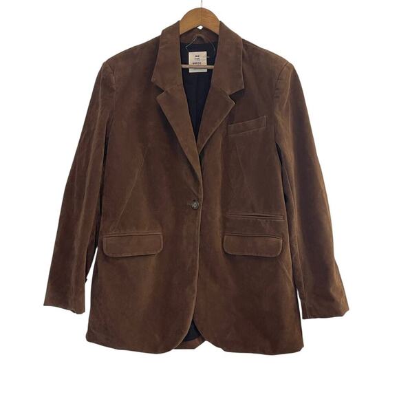 Free People Paper Cut Vegan Suede Blazer Brown Size Small NWOT - Picture 5 of 11